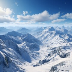Obraz premium Pristine Snowy Peaks: Photorealistic 4K Landscape