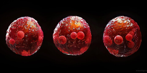 Naklejka premium Vermilion Blood cell disorder Morphology Microscopic blood cells red. 