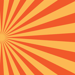 Groovy retro burst sun rays background. Vintage colorful abstract geometric pattern. Vector summer hippie carnival illustration for poster, flyer, greeting card, banner. 