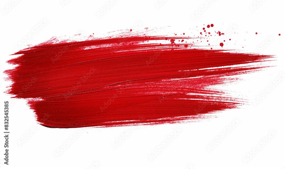 Wall mural a single clipart depicting soft, red brush strokes on a white background in the style of a red glitt