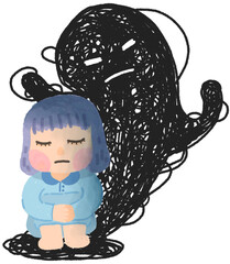 Women with mental health problems. Sad women in despair. Depression signs and symptom.