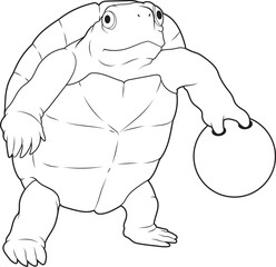 Turtle Bowling Bowling ball Animal Vector Graphic Art Illustration