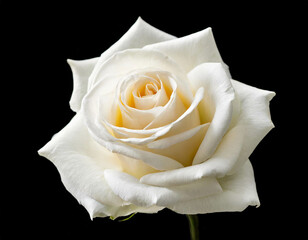 Wei&szlig;e Rose isoliert auf schwarzen Hintergrund, Freisteller 
