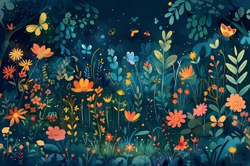 Enchanted Garden at Night