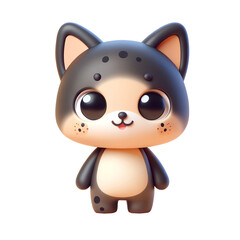 A cute 3D image of Black-footed cat