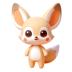 Fototapeta premium A cute 3D image of Fennec Fox