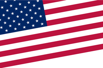 Fototapeta premium Background of the flat of American flag. US diagonal flag