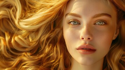 Naklejka premium Attractive golden haired lady
