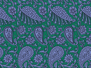 HAND DRAWN PAISLEY FLORAL JAIPUR PRINTS SEAMLESS PRINT DIGITAL PATTERN WITH VECTOR FILE
