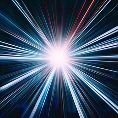 Fototapeta premium A bright center and rays of light extending outward. The rays of light should be blue and white.
