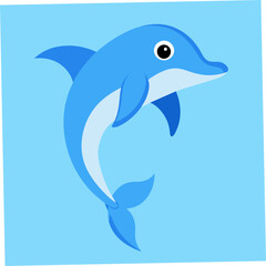 dolphin jumping out of water logo icon