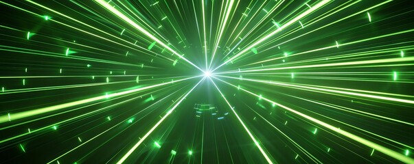 A green laser beam with a white center.