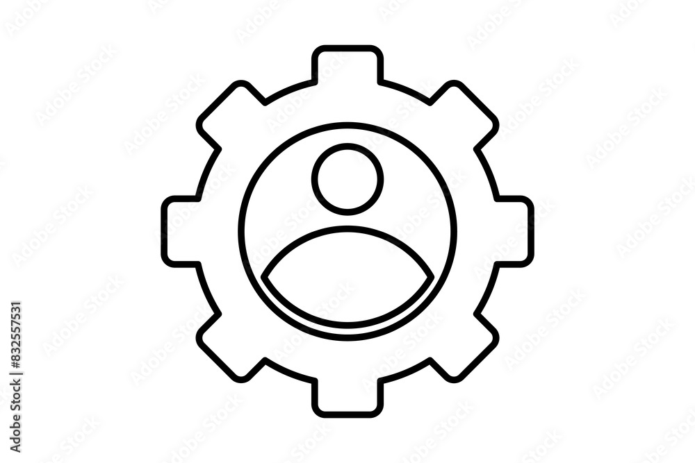 Poster user settings icon. icon related to setup and setting. suitable for web site, app, user interfaces, 