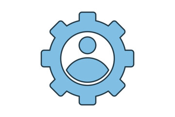 User settings icon. icon related to setup and setting. suitable for web site, app, user interfaces, printable etc. flat line icon style. simple vector design editable