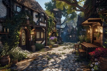 fantasy place in the game by generative ai