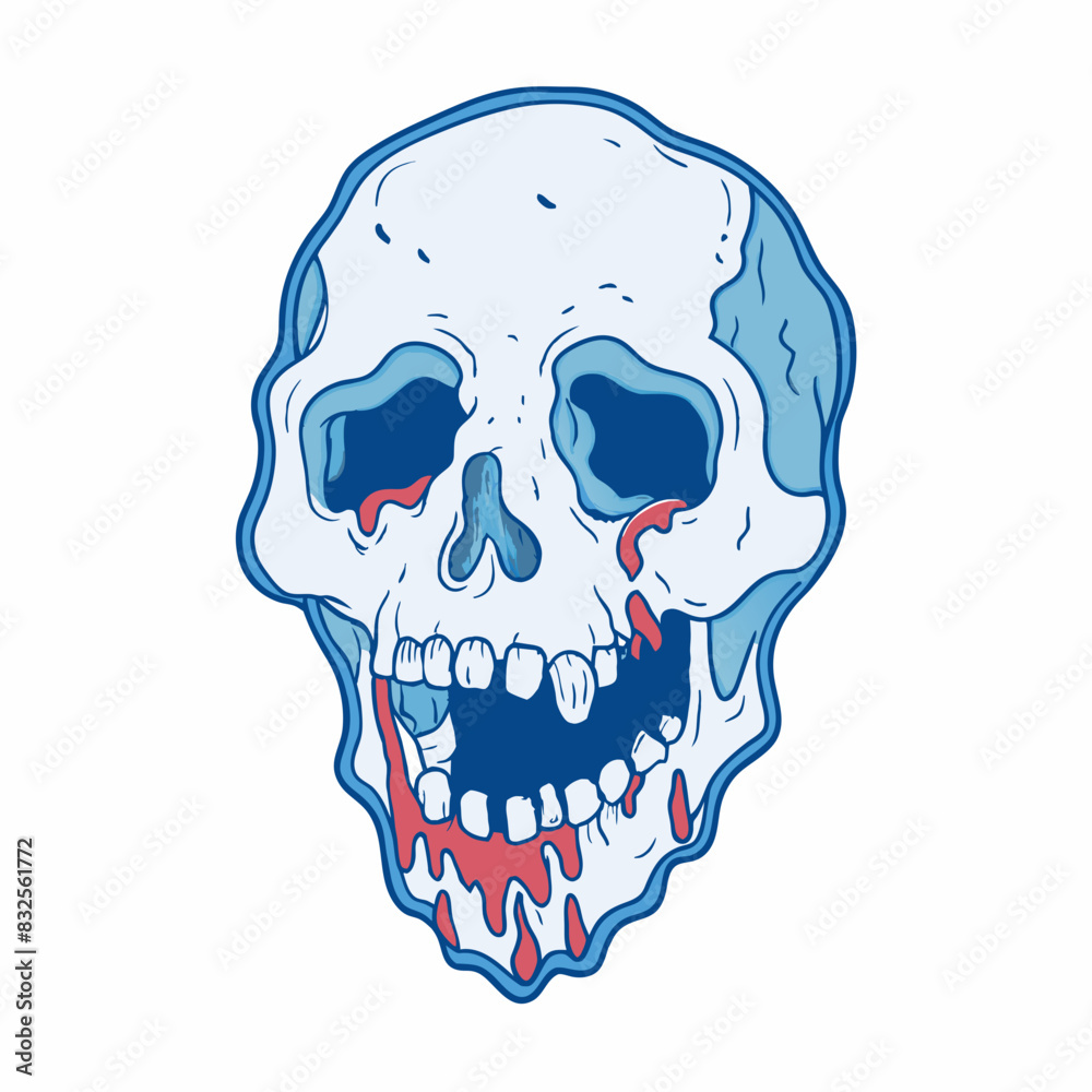 Wall mural skull head vector stiker