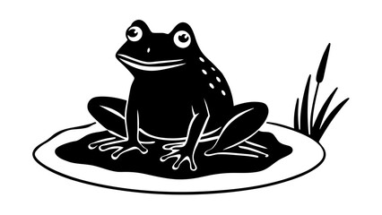 a frog sitting and svg file
