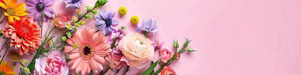 Fototapeta premium Pastel Harmony of Diverse Flowers