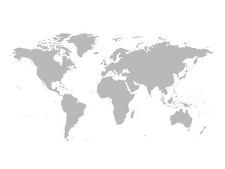 Naklejka premium world map in a gray color illustration 