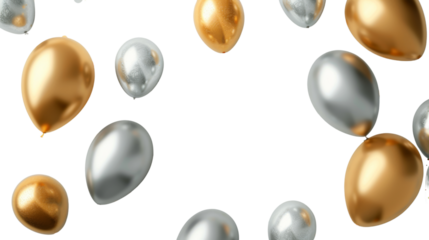 Balloons , gold silver 