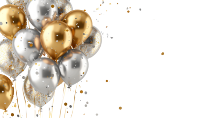 Balloons , gold silver 