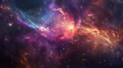 Naklejka premium A stunning view of a galaxy with vibrant colors and sparkling stars, showcasing the beauty of the universe