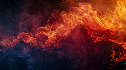 Intense Flames with Fiery Sparks