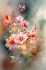 Soft Blooming Flowers in Warm Tones