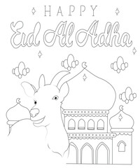 Eid Card Eid Al Adha Coloring Book Page For All Ages