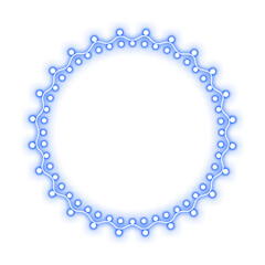 blue circle frame dot neon light and party