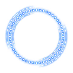 blue circle frame dot neon light