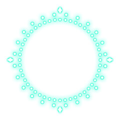 green mint circle frame dot neon light