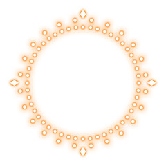 orange circle frame dot neon light