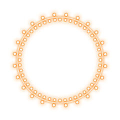 orange line circle frame dot neon light