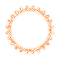 orange circle frame dot neon light and party