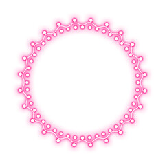 pink circle frame dot neon light and party