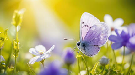 Naklejka premium butterfly on a flower