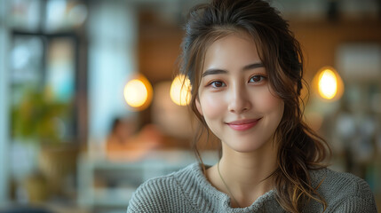 Young Asian Woman at Office Job