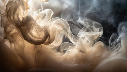 Abstract light background with swirling ivory smoke, creating dramatic atmosphere