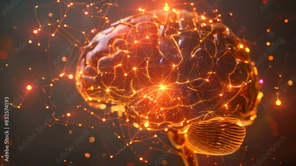 Poster an image of a brain scan reveals the human mind's immense potential, hinting at the limitless possib