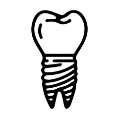 Dental implant line icon, Dental and medicine, vector graphics, a linear pattern on a white background