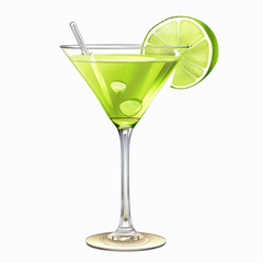 Orange juice in glass on white background