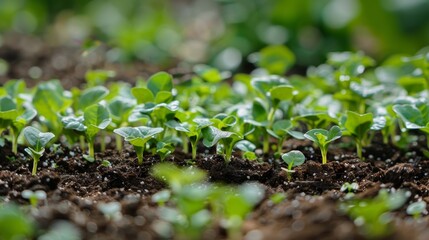 Sprouts of baby greens peek out from under the soft moist earth hinting at the bounty that will soon follow.