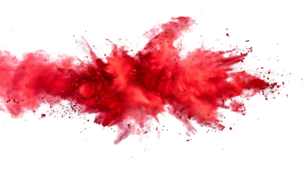 Paint explosion , red powder splash , smoke