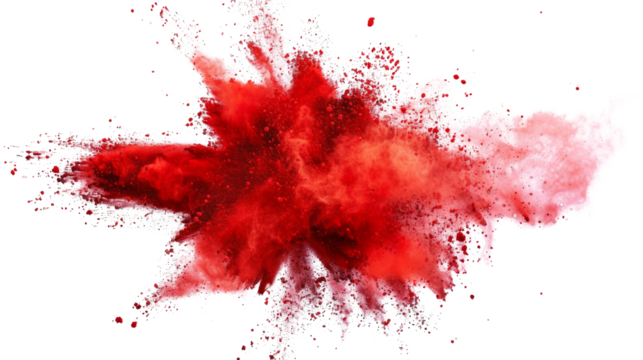 Paint explosion , red powder splash , smoke