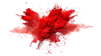 Paint explosion , red powder splash , smoke