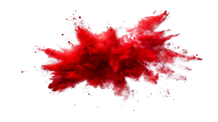 Paint explosion , red powder splash , smoke