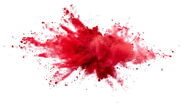 Paint explosion , red powder splash , smoke