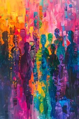 Vibrant Abstraction of Ramadan and Eid Traditions Uniting Diverse Cultures