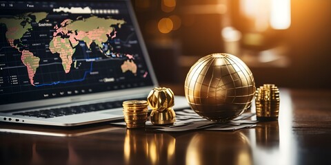 Analyzing global financial trends and monitoring monetization strategies in action. Concept Global Financial Trends, Monetization Strategies, Market Analysis, Revenue Generation, Financial Monitoring